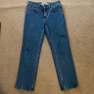 EUC Abercrombie, 90s straight midrise, dark marble, 27R